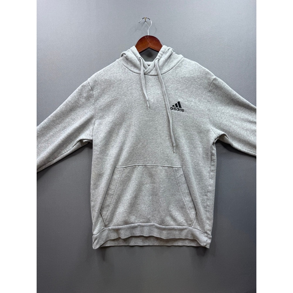 Adidas Gray Hoodie Sweatshirt Pullover Hooded Casual Athletic Mens‎ Size M - Picture 2 of 10